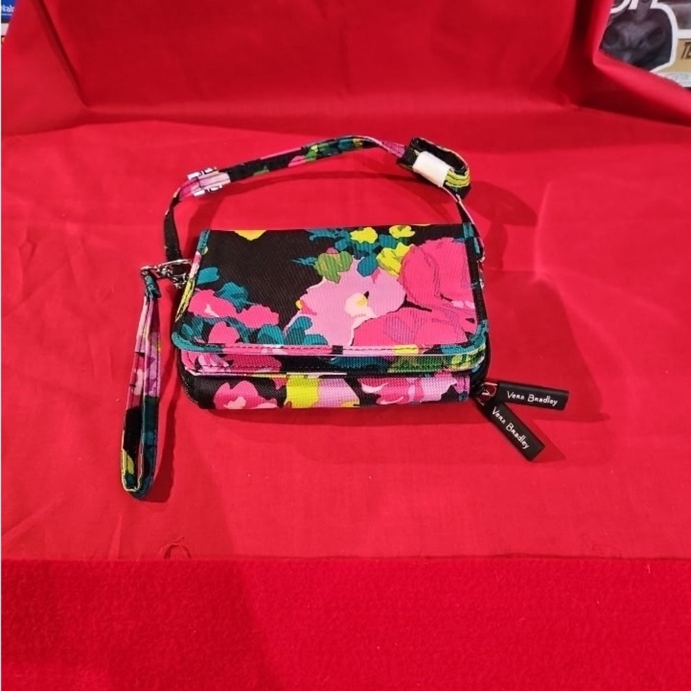 Vera Bradley Crossbody Bag - Black, Pink, Green Floral